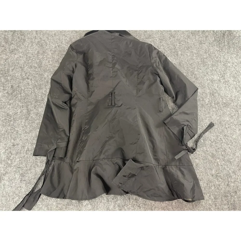 Cole Haan Jacket Women Large Black Full Zip Travel Windbreaker Long Casual N66